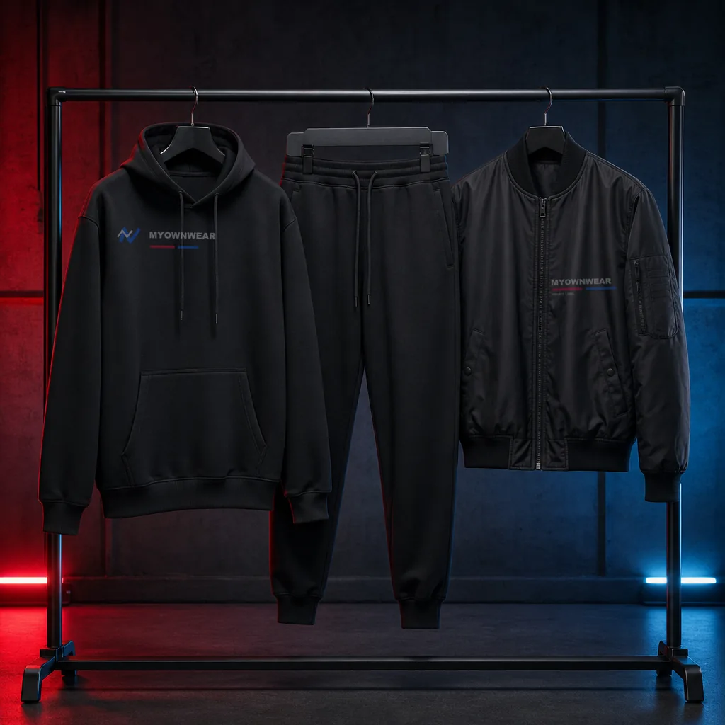 Oversized T-shirt and streetwear product set for brand production