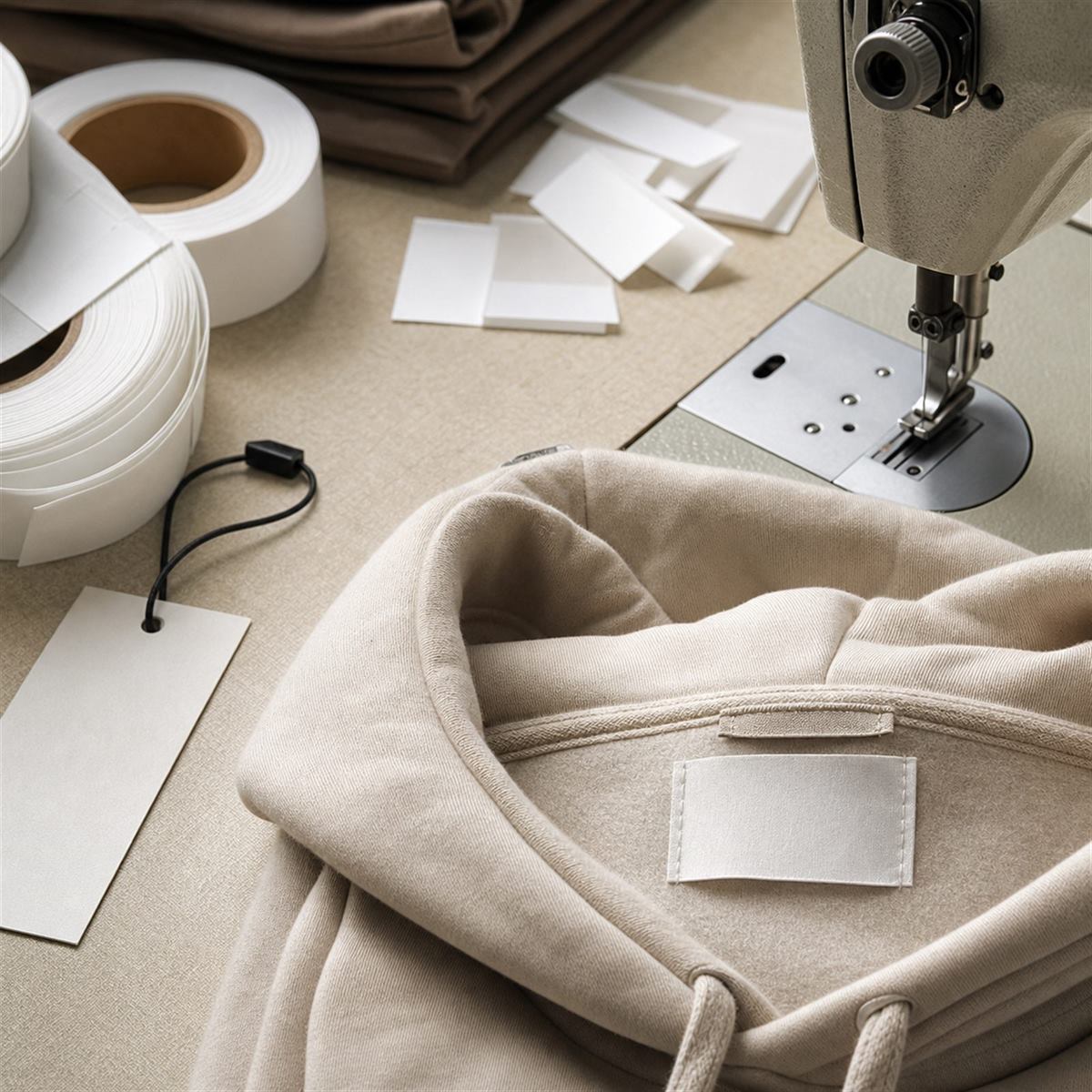 Private label neck label and hangtag preparation for streetwear production