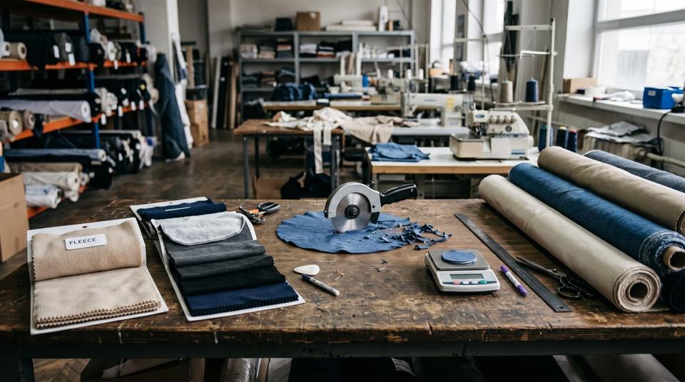 Streetwear fabric and GSM options shown with assorted garments