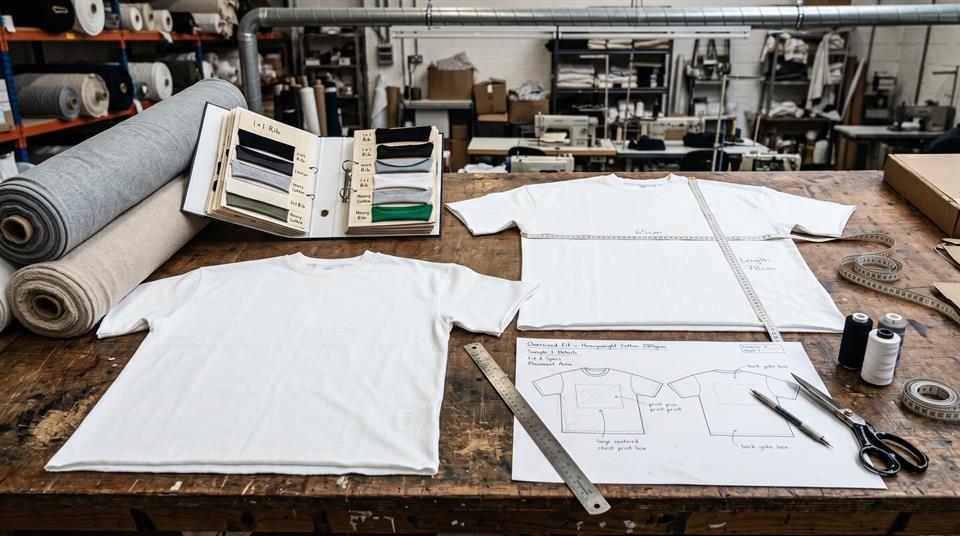Oversized T-shirt and streetwear product assortment for buyer planning