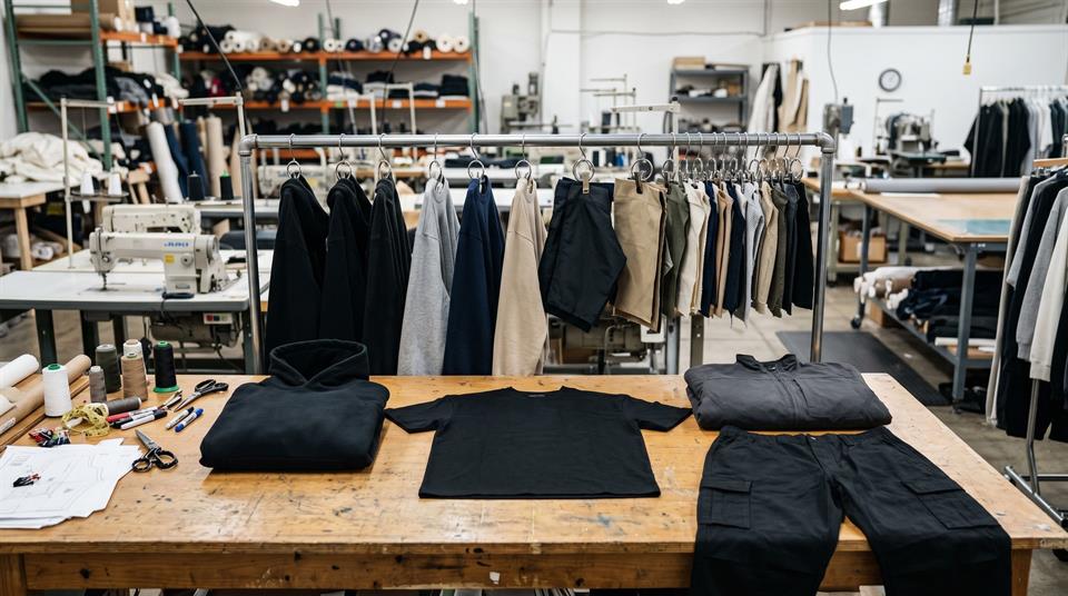 Streetwear product assortment for custom manufacturing